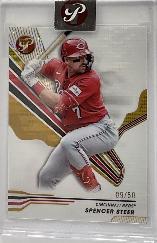 Spencer Steer 2024 Topps Pristine #64 Pristine Gold Refractor /50 RAW