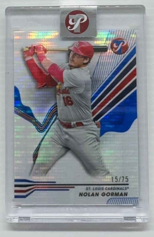 Nolan Gorman 2024 Topps Pristine #220 Pristine Blue Refractor /75 RAW