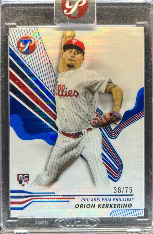Orion Kerkering 2024 Topps Pristine #125 Pristine Blue Refractor /75 Rookie RAW