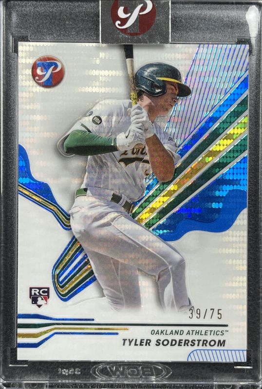 Tyler Soderstrom 2024 Topps Pristine #195 Pristine Blue Refractor /75 Rookie RAW