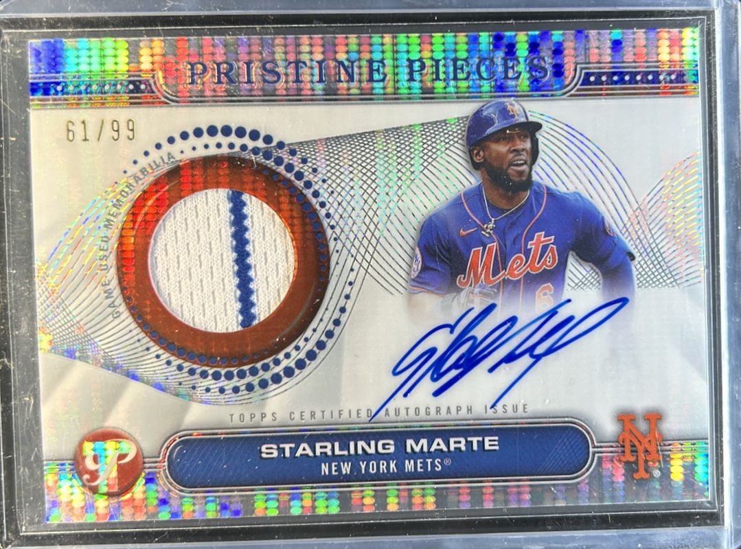 2024 Topps Pristine #PPAR-SMA Pristine Pieces Autographs Relics - Pristine Refractor /99