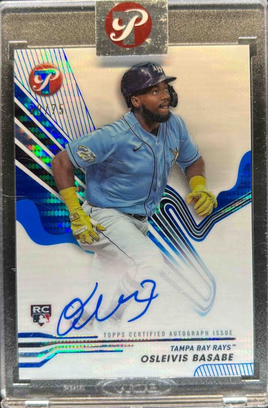 Osleivis Basabe 2024 Topps Pristine #PA-OB Pristine Autographs - Blue Pristine Refractor /75 Rookie RAW