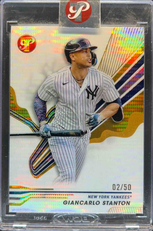 Giancarlo Stanton 2024 Topps Pristine #141 Pristine Gold Refractor /50 RAW