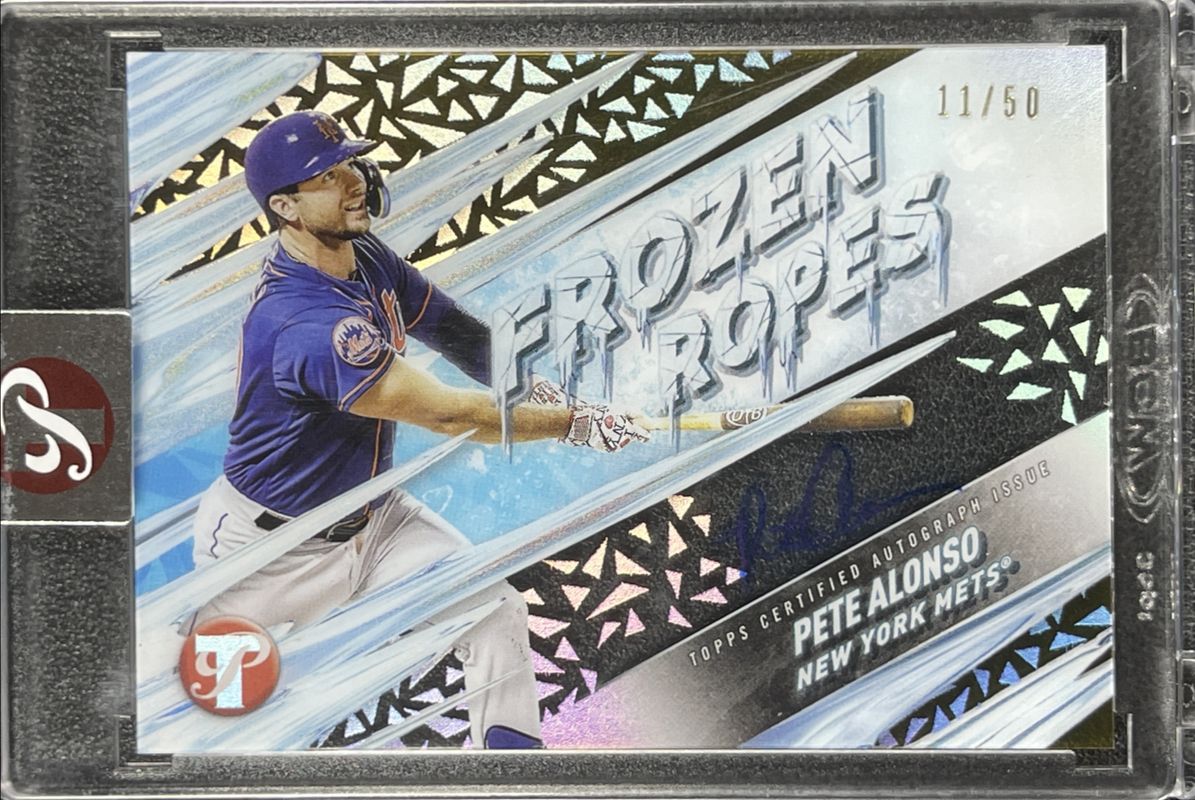 Pete Alonso 2024 Topps Pristine #FRA-PA Frozen Ropes Autographs - Gold Refractor /50 RAW
