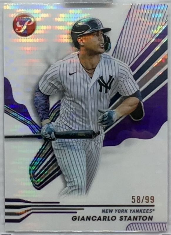 Giancarlo Stanton 2024 Topps Pristine #141 Pristine Purple Refractor /99 RAW