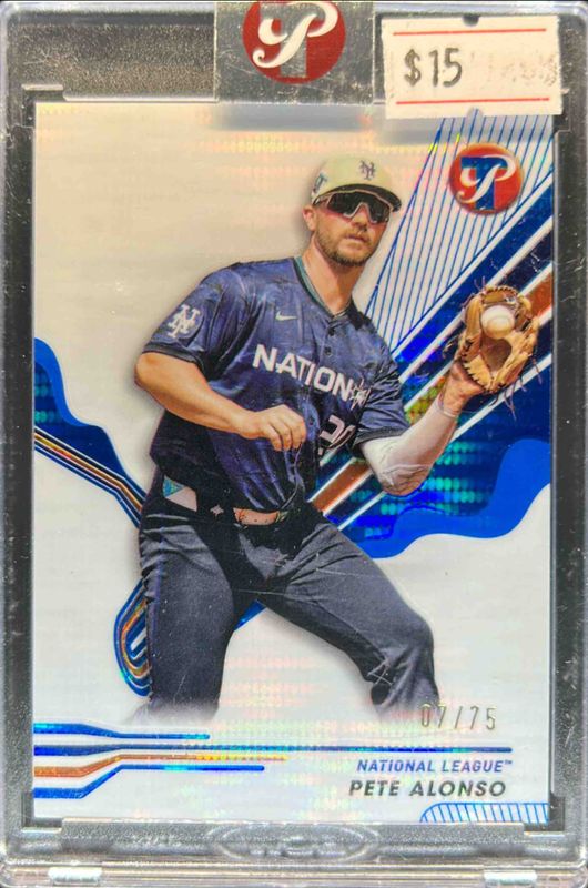 Pete Alonso 2024 Topps Pristine #264 Pristine Blue Refractor /75 RAW
