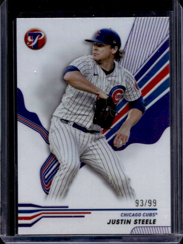 Justin Steele 2024 Topps Pristine #37 Purple Refractor /99 RAW