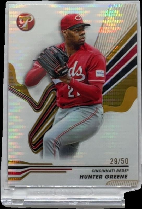 Hunter Greene 2024 Topps Pristine #56 Pristine Gold Refractor /50 RAW