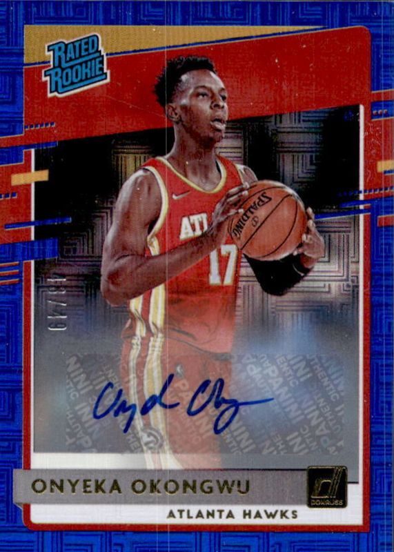 Onyeka Okongwu 2020 Donruss #228 Rated Rookie Signatures - Choice Blue /49 PSA 10