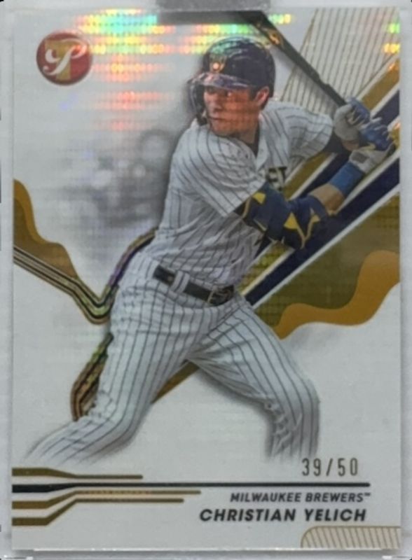 Christian Yelich 2024 Topps Pristine #157 Pristine Gold Refractor /50 RAW