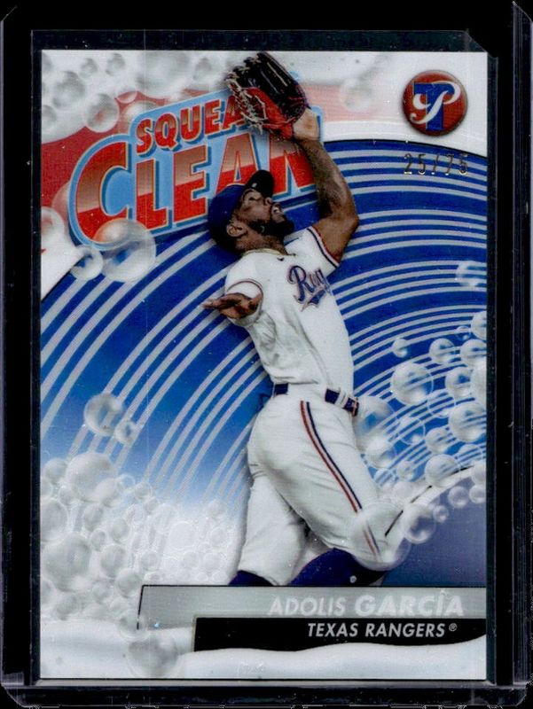 Adolis Garcia 2024 Topps Pristine #SQ-2 Squeaky Clean - Blue Refractor /75 RAW