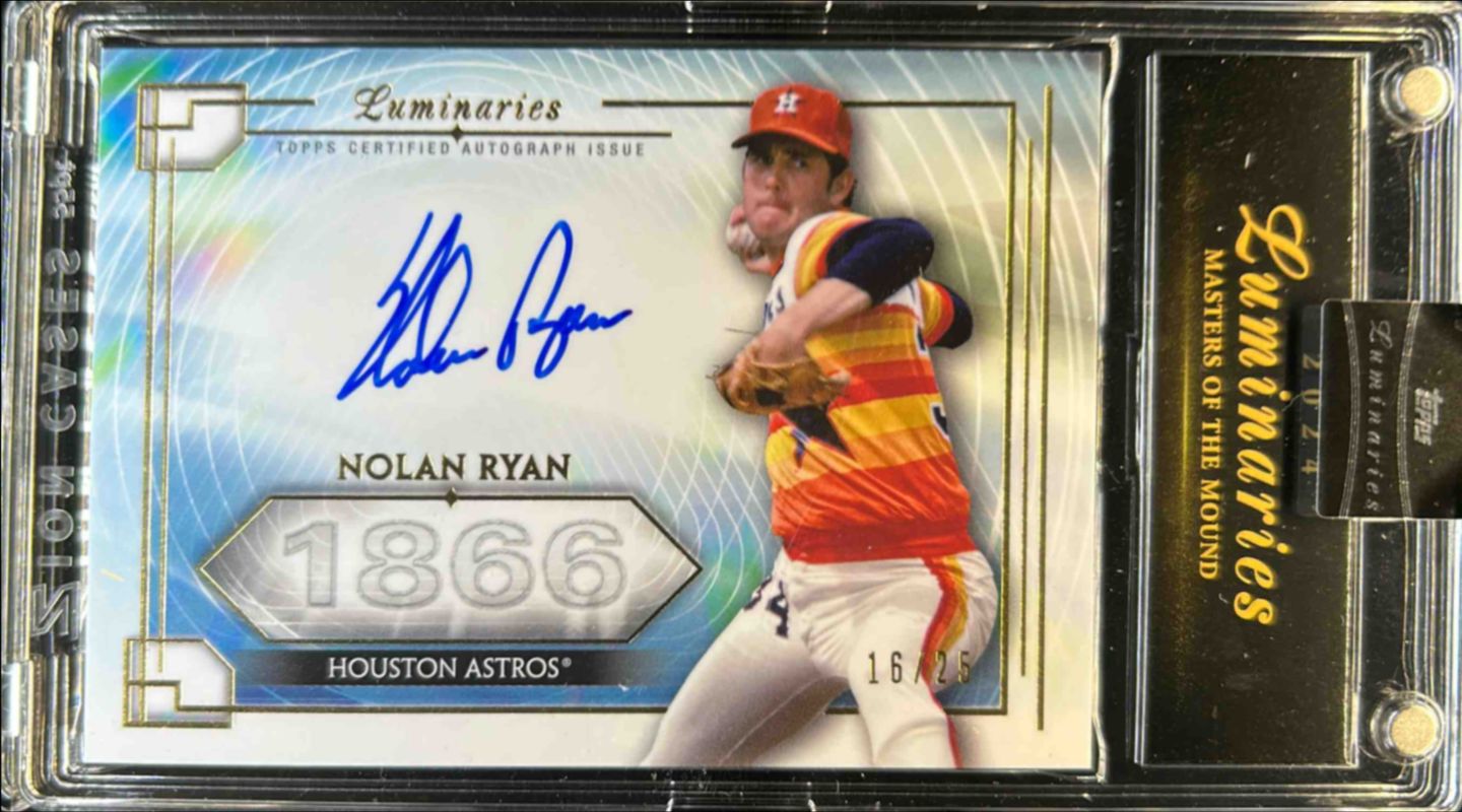 Nolan Ryan 2024 Topps Luminaries #MOM-NR1 Masters of the Mound Autographs RAW