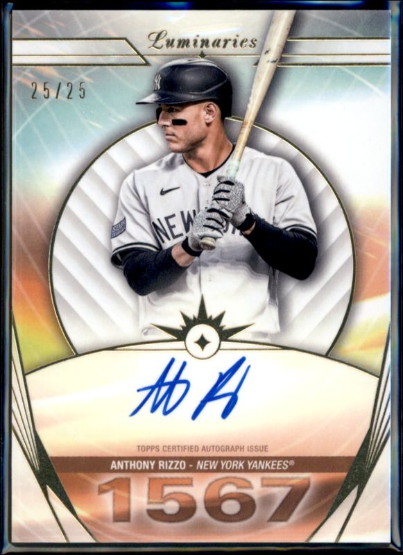 Anthony Rizzo 2024 Topps Luminaries #HK-ARI Hit Kings Autographs /25 RAW