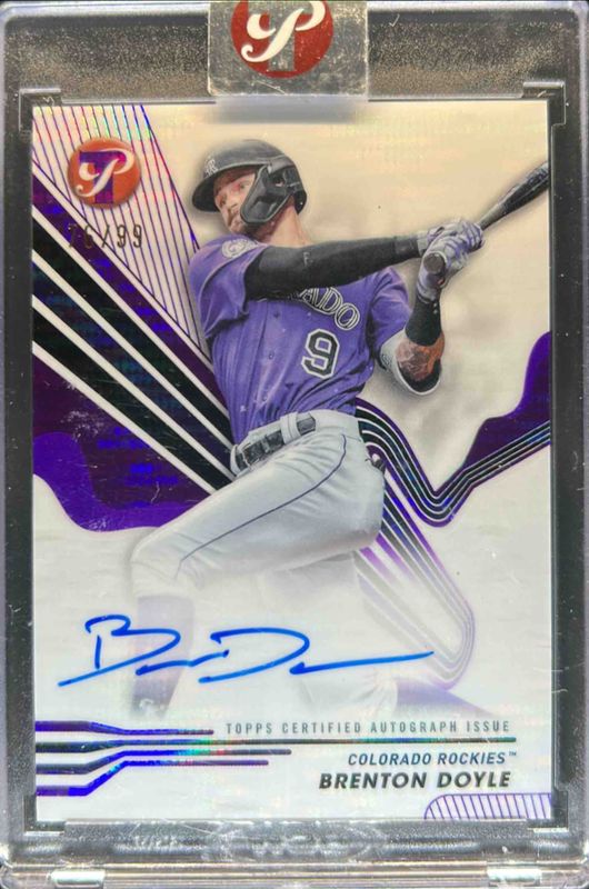 Brenton Doyle 2024 Topps Pristine #PA-BD Pristine Autographs - Purple Pristine Refractor /99 RAW