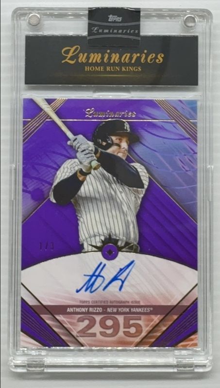 Anthony Rizzo 2024 Topps Luminaries #HRK-ARI Home Run Kings Autographs - Purple /3 RAW