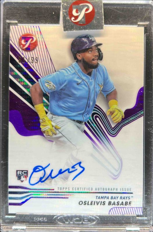 Osleivis Basabe 2024 Topps Pristine #PA-OB Pristine Autographs - Purple Pristine Refractor /99 Rookie RAW