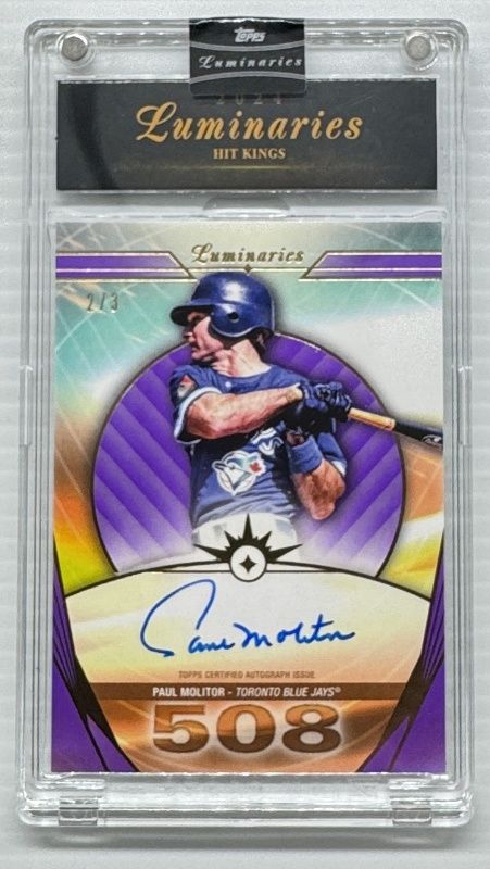 Paul Molitor 2024 Topps Luminaries #HK-PM2 Hit Kings Autographs - Purple /3 RAW