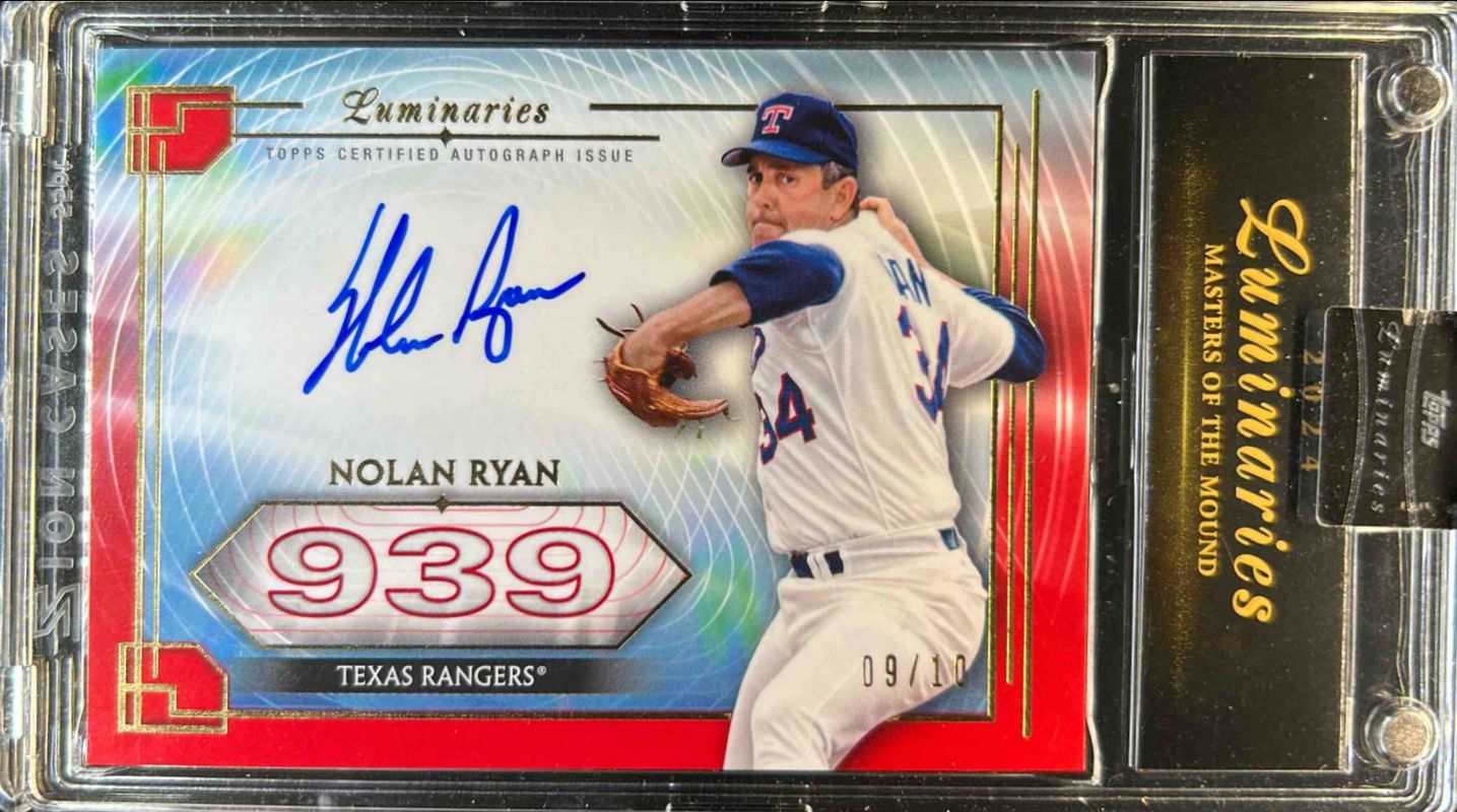 Nolan Ryan 2024 Topps Luminaries #MOM-NR2 Masters of the Mound Autographs - Red /10 RAW