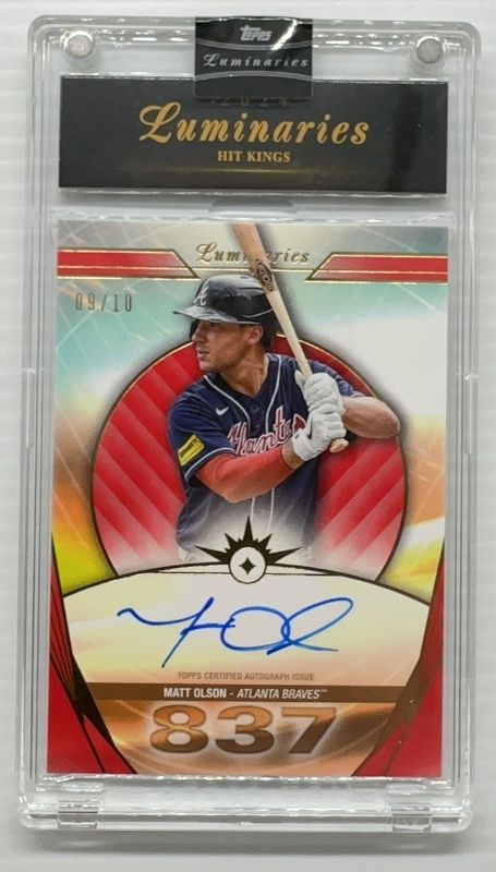 Matt Olson 2024 Topps Luminaries #HK-MO Hit Kings Autographs - Red /10 RAW