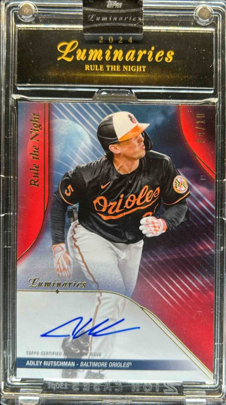 Adley Rutschman 2024 Topps Luminaries #RN-ADL Rule the Night Autographs - Red /10 RAW