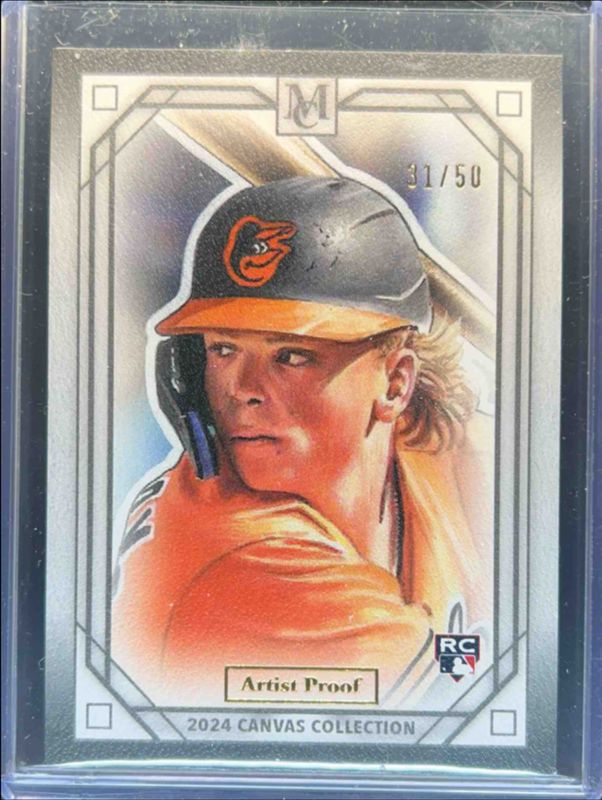 Jackson Holliday 2024 Topps Museum Collection #CCR-47 Canvas Collection Reprints - Artist Proofs /50 Rookie RAW