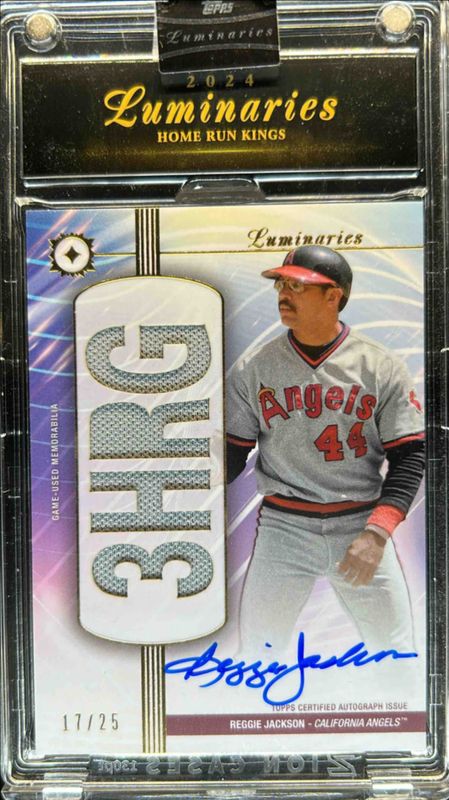 Reggie Jackson 2024 Topps Luminaries #HRKAR-RJ3 Home Run Kings Autographs Relics RAW