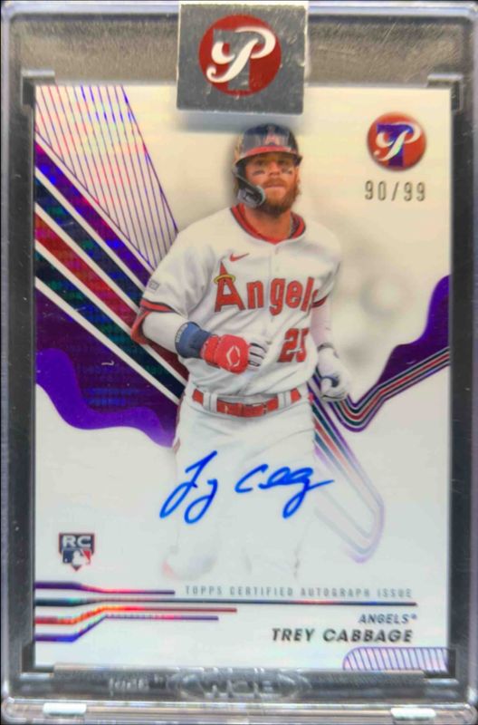 Trey Cabbage 2024 Topps Pristine #PA-TC Pristine Autographs - Purple Pristine Refractor /99 Rookie RAW