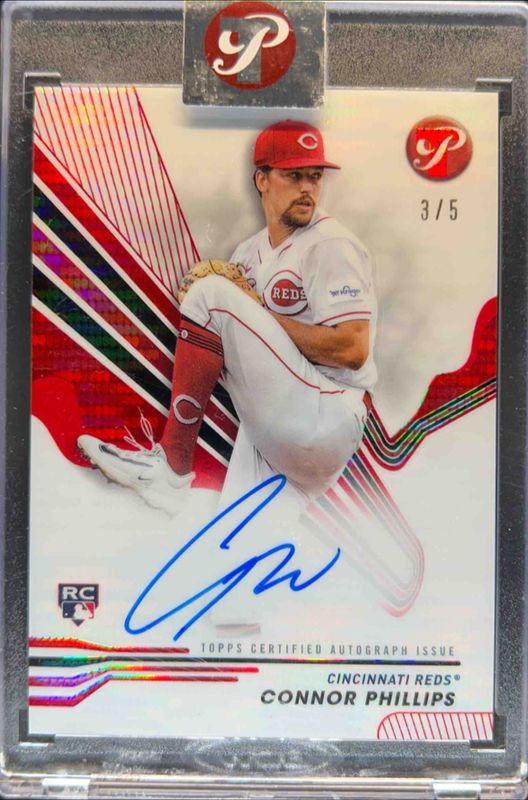 Connor Phillips 2024 Topps Pristine #PA-CP Pristine Autographs - Red Pristine Refractor /5 Rookie RAW