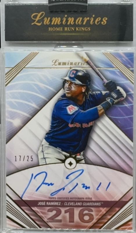 Jose Ramirez 2024 Topps Luminaries #HRK-JRA Home Run Kings Autographs /25 RAW