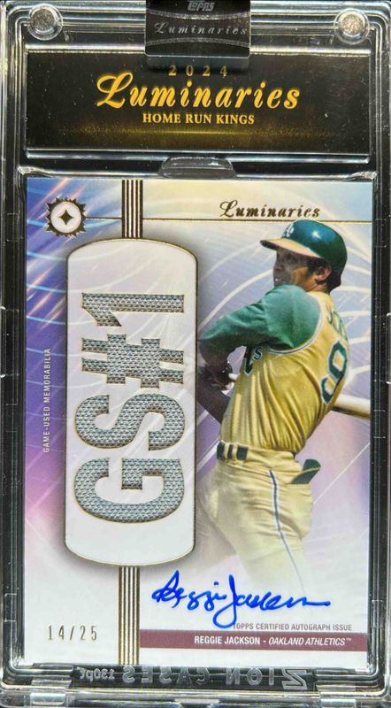 Reggie Jackson 2024 Topps Luminaries #HRKAR-RJ2 Home Run Kings Autographs Relics RAW