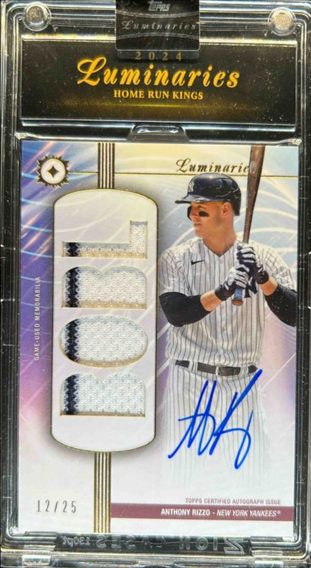 Anthony Rizzo 2024 Topps Luminaries #HRKAR-ARI Home Run Kings Autographs Relics RAW