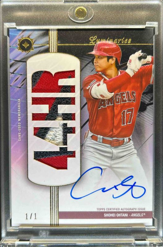 Shohei Ohtani 2024 Topps Luminaries #HRKAP-SO Home Run Kings Autographs Patches - Black /1 RAW