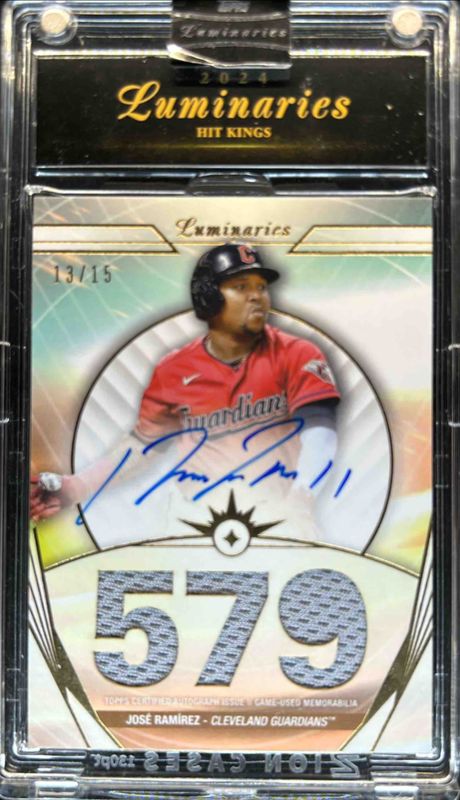 Jose Ramirez 2024 Topps Luminaries #HKAR-JRA Hit Kings Autographs Relics /15 RAW