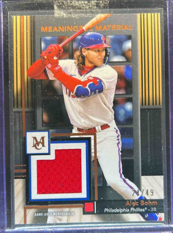 Alec Bohm 2024 Topps Museum Collection #MMR-AB Meaningful Materials Relics - Copper /49 RAW