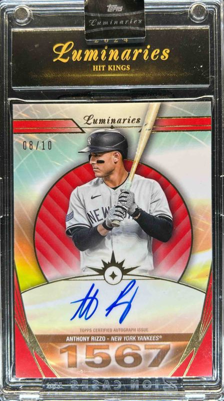Anthony Rizzo 2024 Topps Luminaries #HK-ARI Hit Kings Autographs - Red /10 RAW