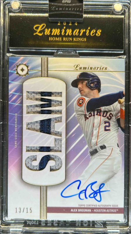 Alex Bregman 2024 Topps Luminaries #HRKAP-AB Home Run Kings Autographs Patches /15 RAW