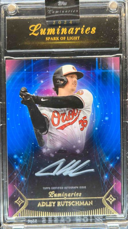 Adley Rutschman 2024 Topps Luminaries #SLA-AR Spark of Light Autographs - Blue /5 RAW