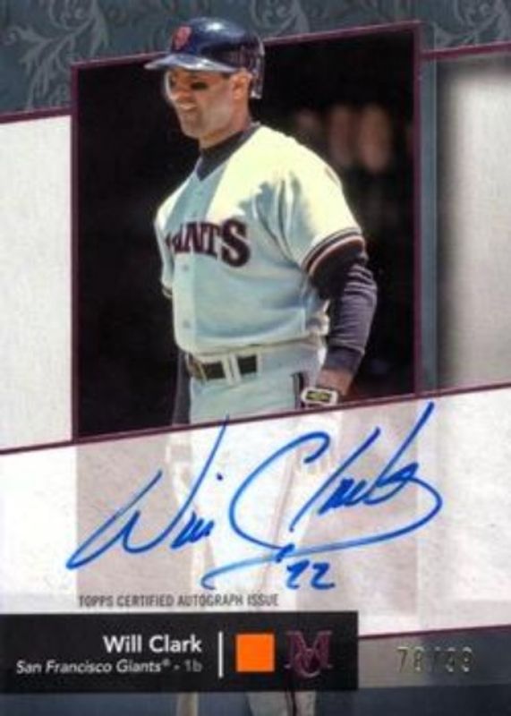 Will Clark 2024 Topps Museum Collection #AA-WC Archival Autographs - Pink Sapphire /99 RAW