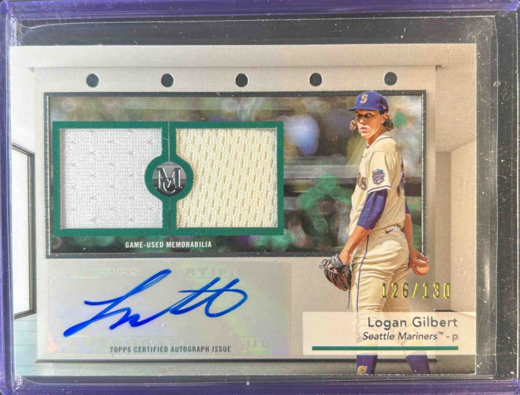 2024 Topps Museum Collection #SWDRA-LG Single Player Signatures Swatches Dual Relic Autographs /299