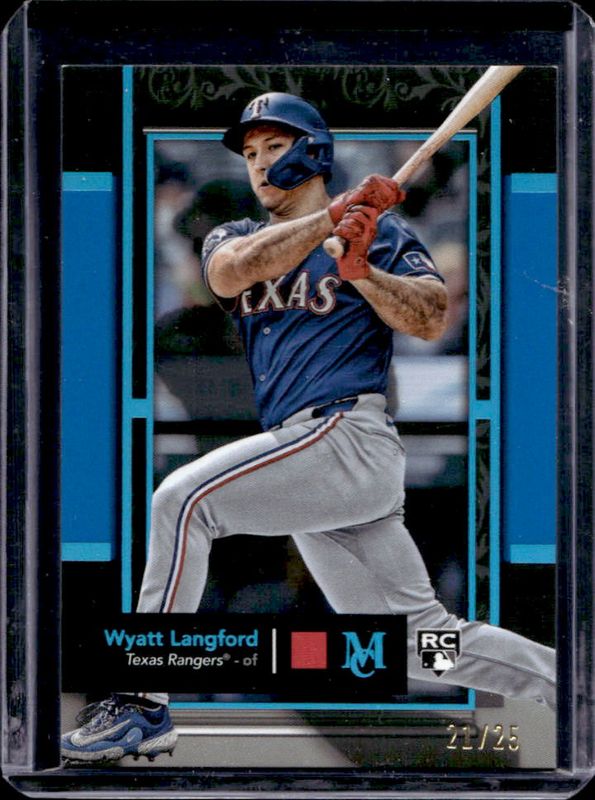 Wyatt Langford 2024 Topps Museum Collection #88 Blue Topaz /25 Rookie RAW