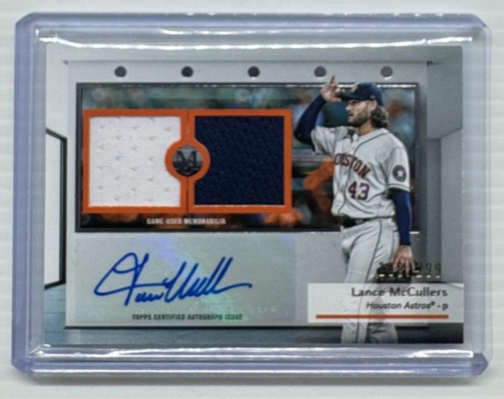 2024 Topps Museum Collection #SWDRA-LM Single Player Signatures Swatches Dual Relic Autographs /299