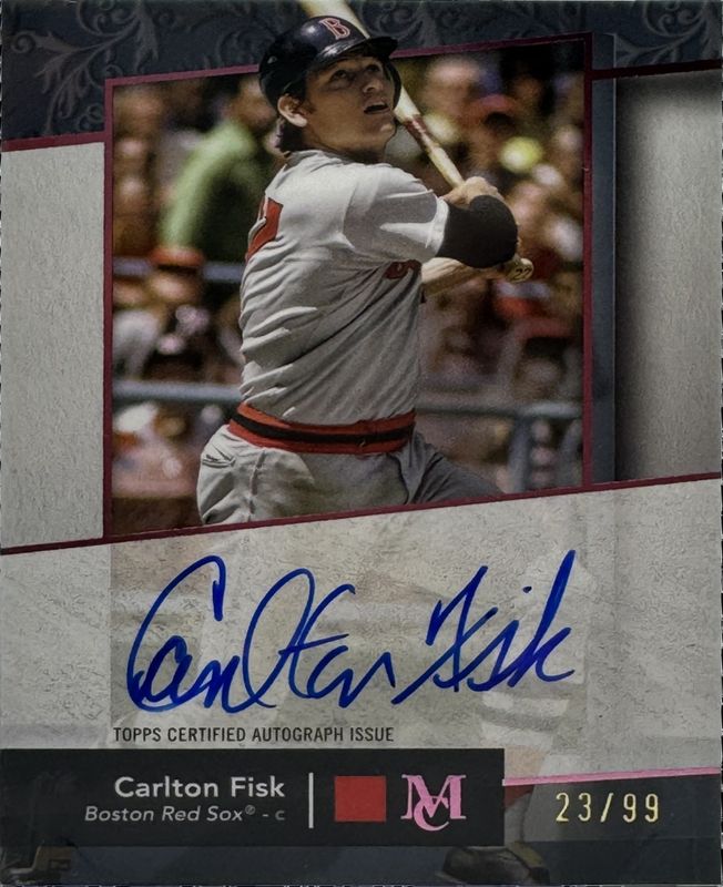 Carlton Fisk 2024 Topps Museum Collection #AA-CF Archival Autographs - Pink Sapphire /99 RAW