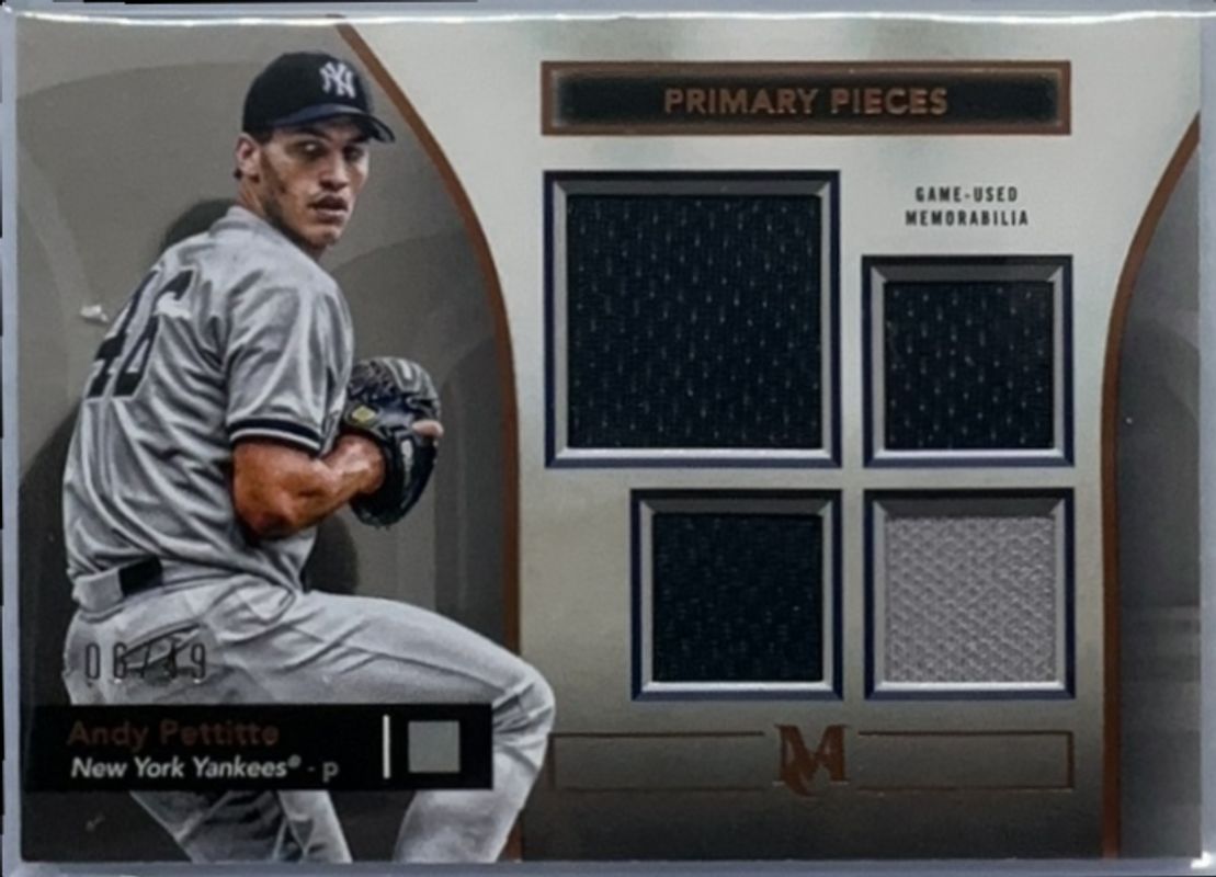 Andy Pettitte 2024 Topps Museum Collection #SPPQ-APE Single Player Primary Pieces Quad Relics - Copper /49 RAW