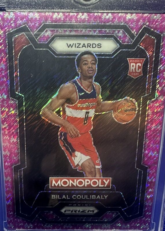 Bilal Coulibaly 2023 Prizm Monopoly #90 Pink Millionaire Shimmer /5 Rookie RAW