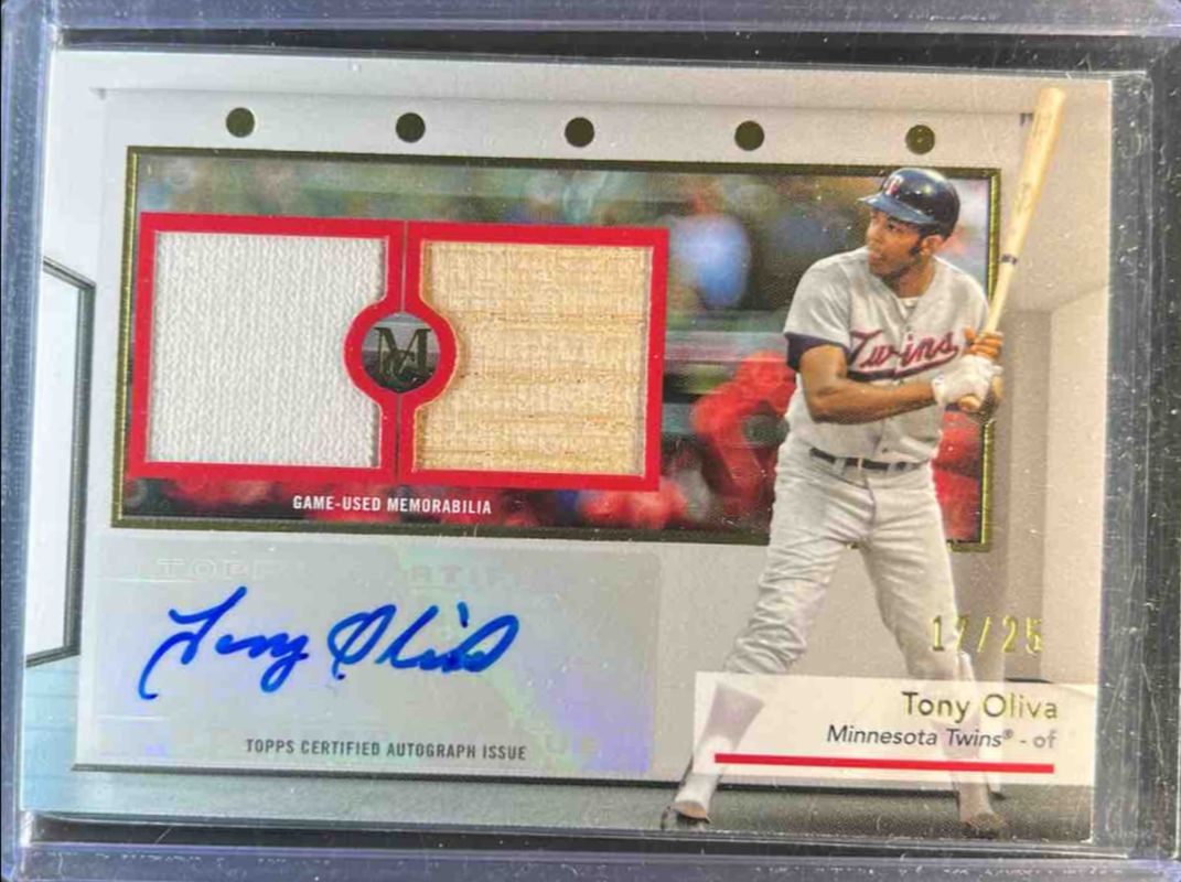 2024 Topps Museum Collection #SWDRA-TO Single Player Signatures Swatches Dual Relic Autographs - Gold /25