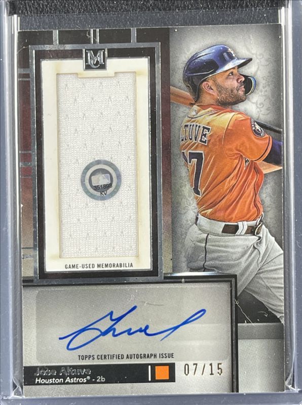 Jose Altuve 2024 Topps Museum Collection #MLBAR-JA MLB Authenticated Relic Autographs /15 RAW