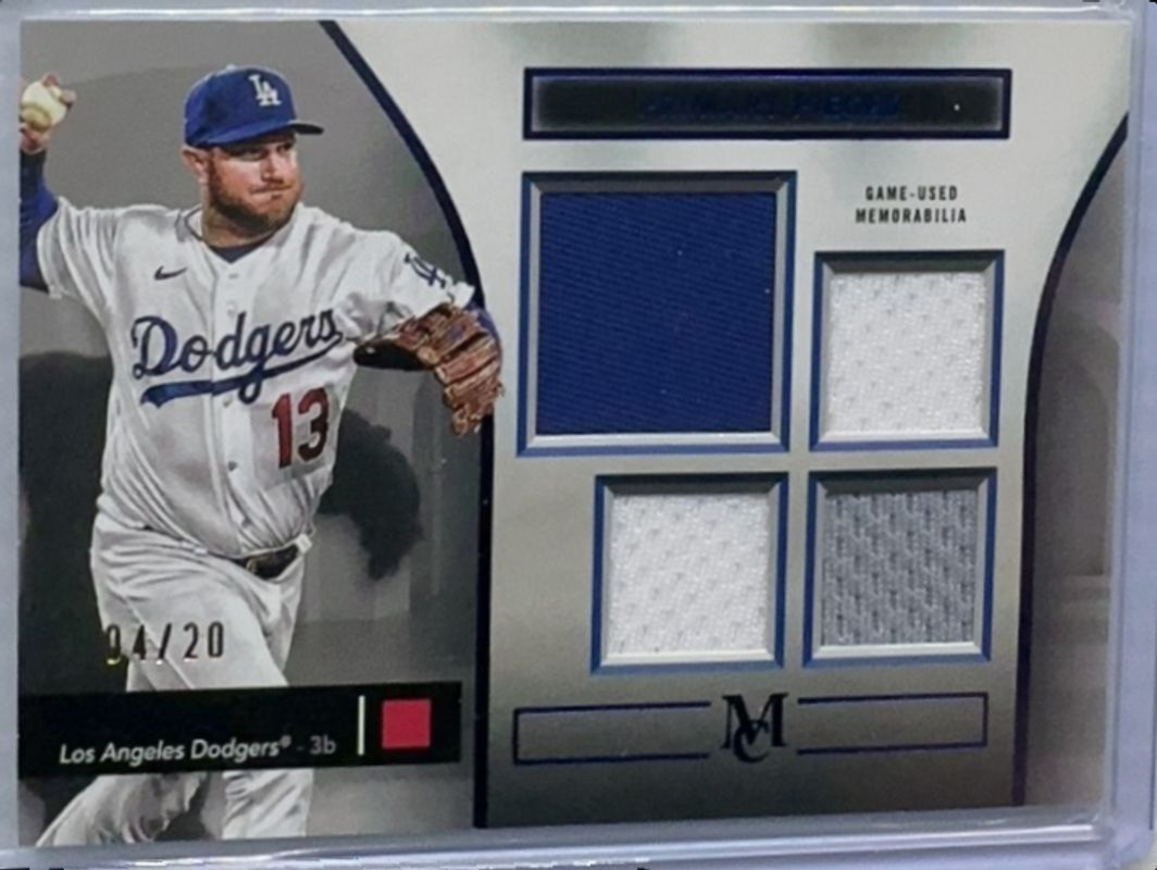 Max Muncy (Athletics) 2024 Topps Museum Collection #SPPQ-MM Single Player Primary Pieces Quad Relics - Amethyst /20 RAW