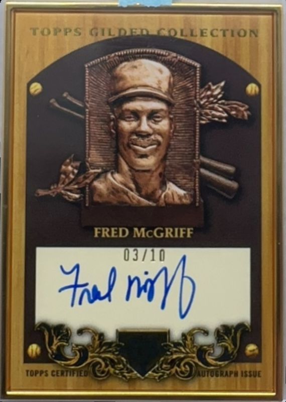 Fred McGriff 2024 Topps Gilded Collection #HOFP-FM Gold Hall of Famers Plaque Autographs - Onyx /10 RAW