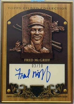 2024 Topps Gilded Collection #HOFP-FM Gold Hall of Famers Plaque Autographs - Onyx /10
