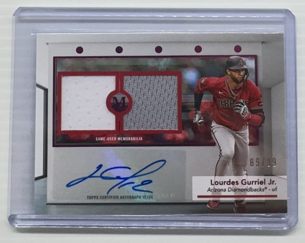 2024 Topps Museum Collection #SWDRA-LGJ Single Player Signatures Swatches Dual Relic Autographs - Pink /99